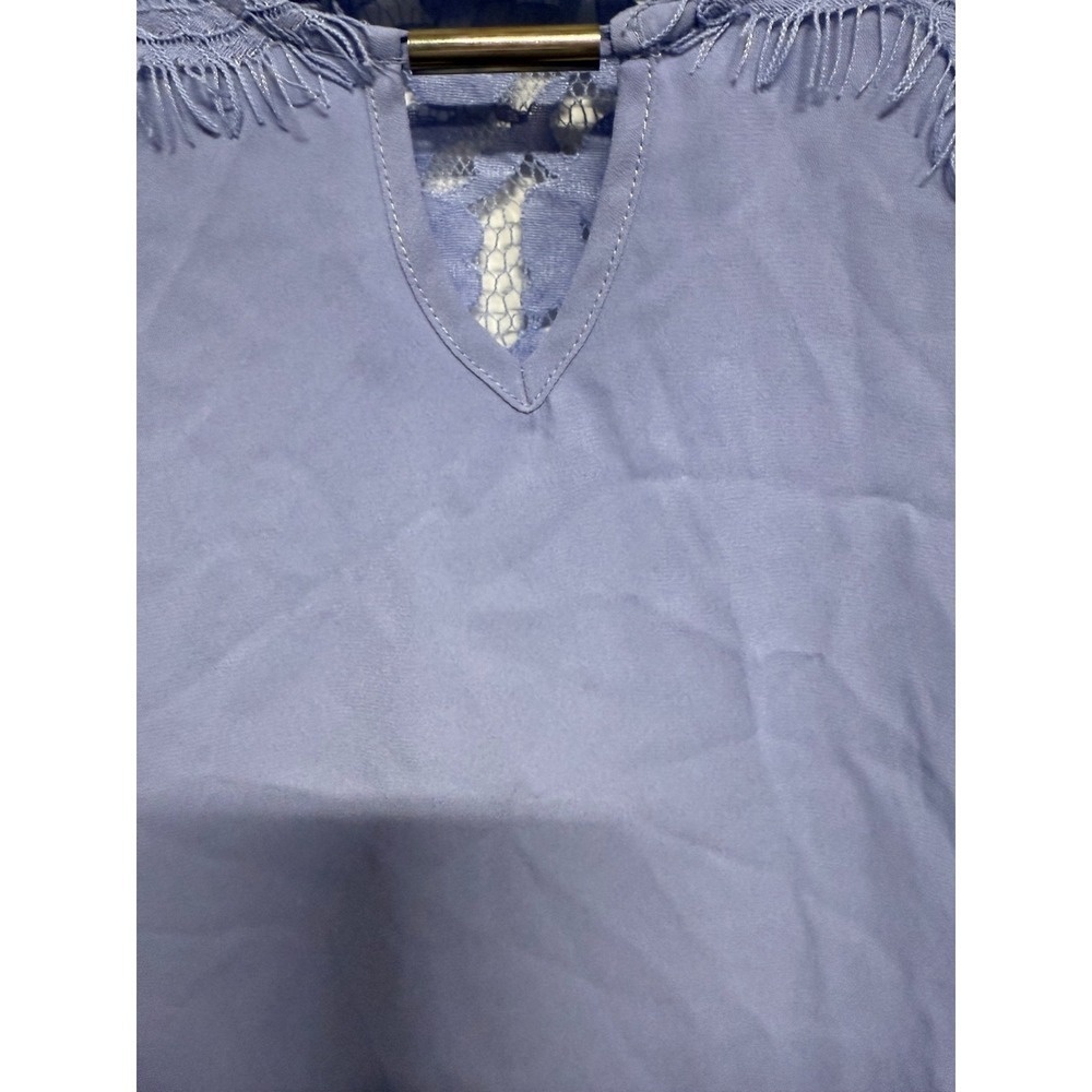 The Limited Periwinkle Lace Back Blouse Long Sleeve Sheer Size XS - Picture 6 of 7